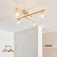 Olivia's Harper Bathroom 4 Ceiling Light in Satin Brass