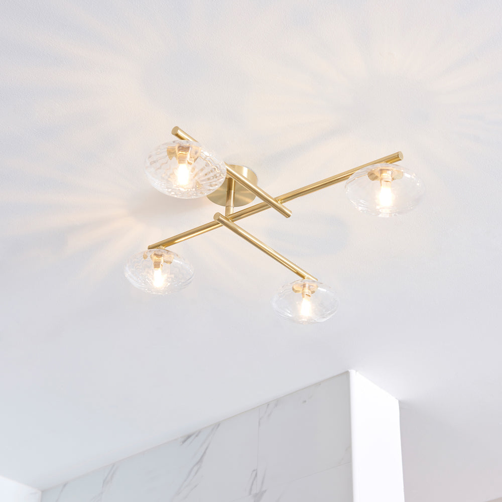 Olivia's Harper Bathroom 4 Ceiling Light in Satin Brass