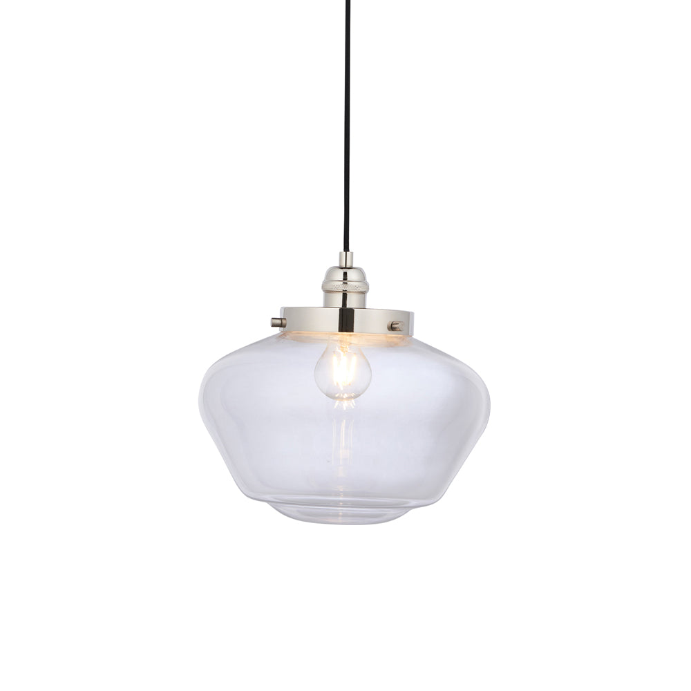 Isabella Pendant Light - Nickel & Clear Glass Endon 1