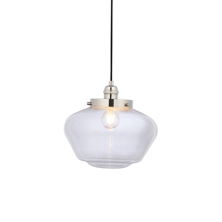Isabella Pendant Light - Nickel & Clear Glass Endon 1