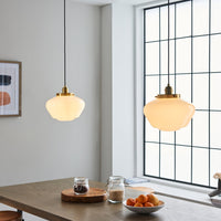 Olivia's Isabella Pendant Light in Brass & Opal Glass