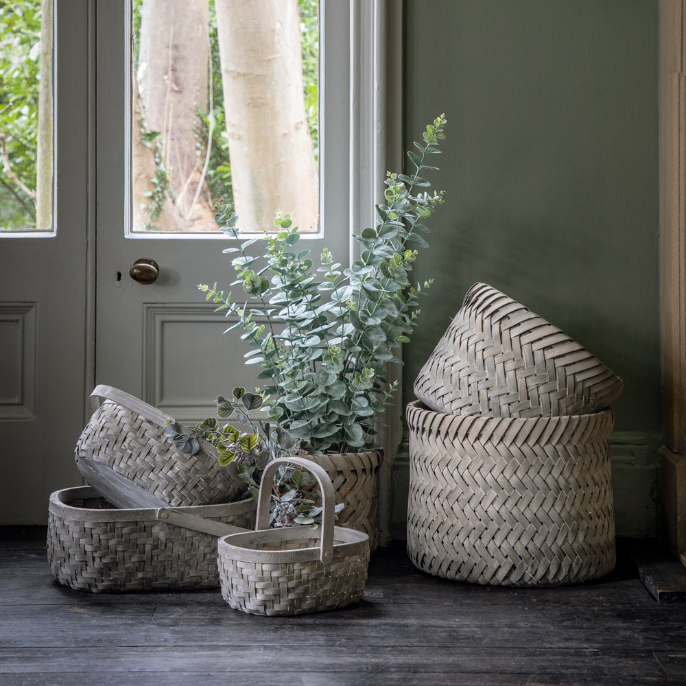 Gallery Interiors Set of 3 Charlbury Basket Grey