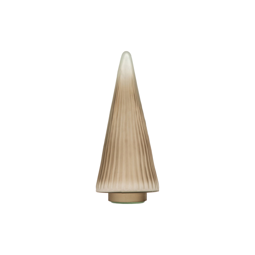 Gallery Interiors Ribbed Frosted Glass Tree in Brown - Small