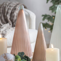 Gallery Interiors Ribbed Frosted Glass Tree in Brown - Small