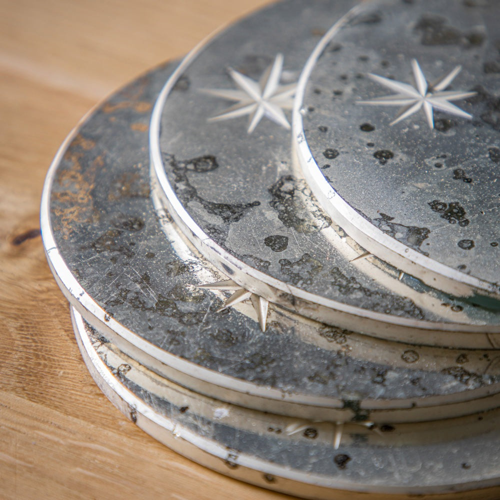 Gallery Interiors Starry Set of 4 Mirrored  Coasters