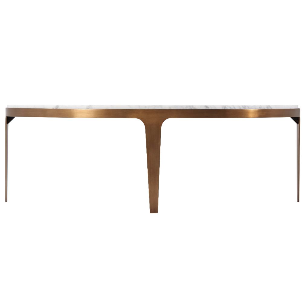 Theodore Alexander Gennaro Oval Marble Coffee Table