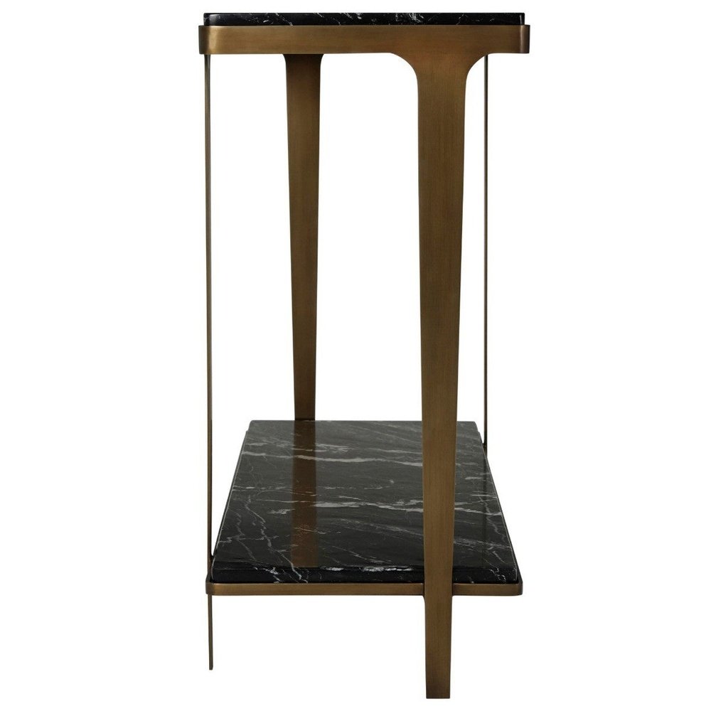 Theodore Alexander Gennaro Console Table in Black & Brass