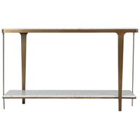 Theodore Alexander Cordell Console Table in White & Brass