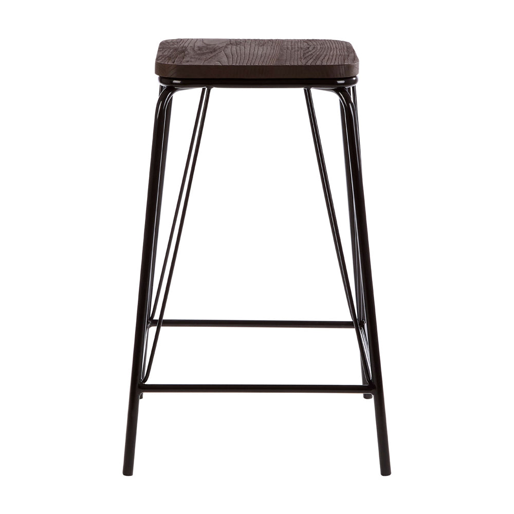 Olivia's Soft Industrial Collection - Distinct Bar Stool in Black & Brown