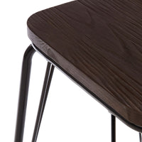 Olivia's Soft Industrial Collection - Distinct Bar Stool in Black & Brown