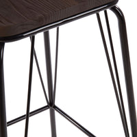 Olivia's Soft Industrial Collection - Distinct Bar Stool in Black & Brown