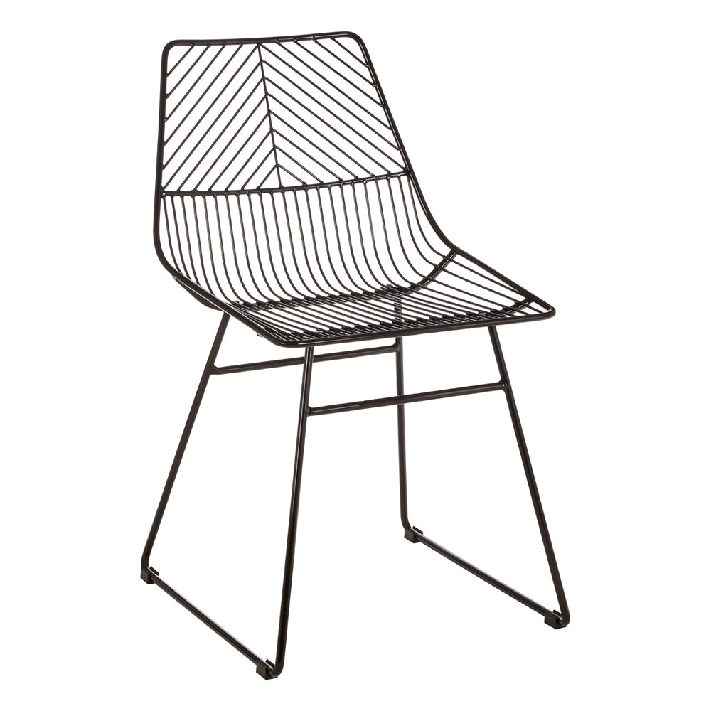 Olivia's Soft Industrial Collection - Distance Small Metal Wire Chair in Black