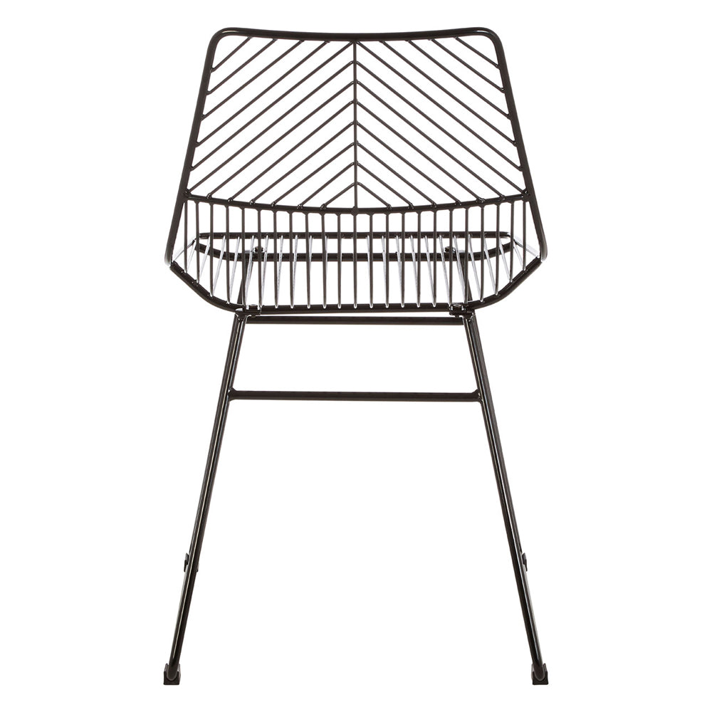 Olivia's Soft Industrial Collection - Distance Small Metal Wire Chair in Black