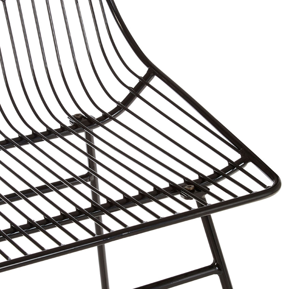 Olivia's Soft Industrial Collection - Distance Small Metal Wire Chair in Black