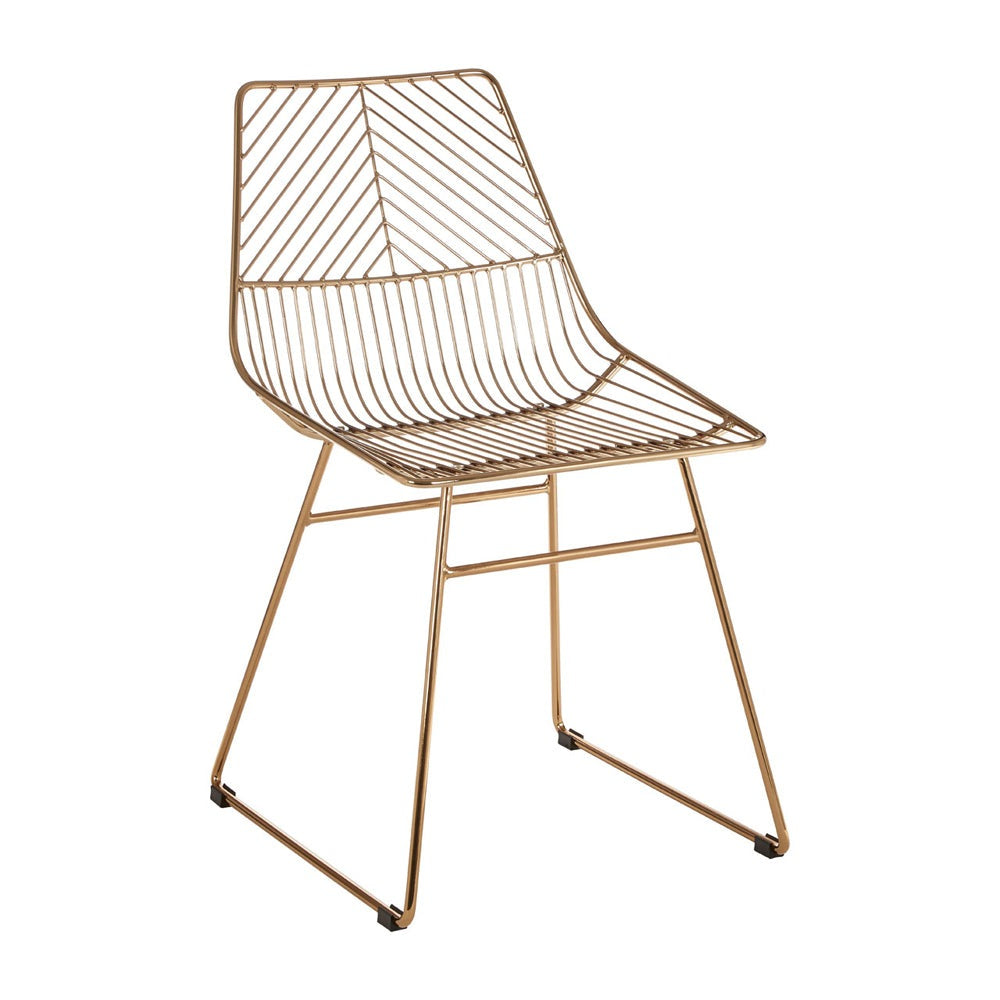 Olivia's Soft Industrial Collection - Distance Small Metal Wire Chair in Gold