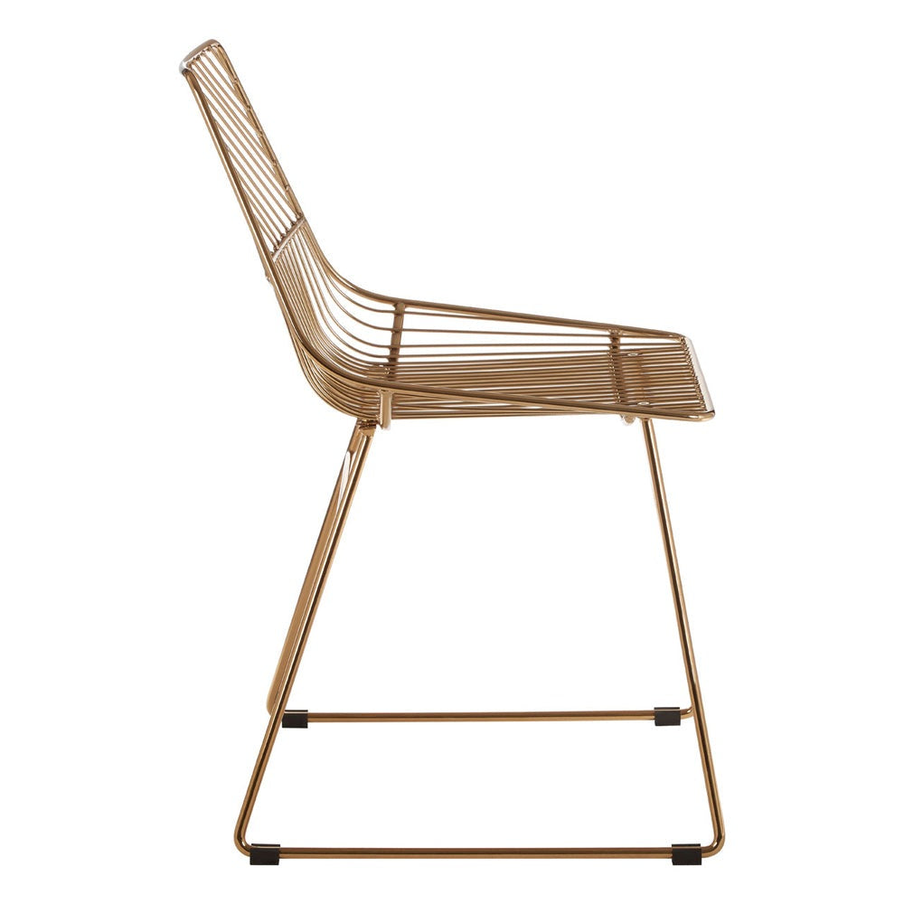 Olivia's Soft Industrial Collection - Distance Small Metal Wire Chair in Gold