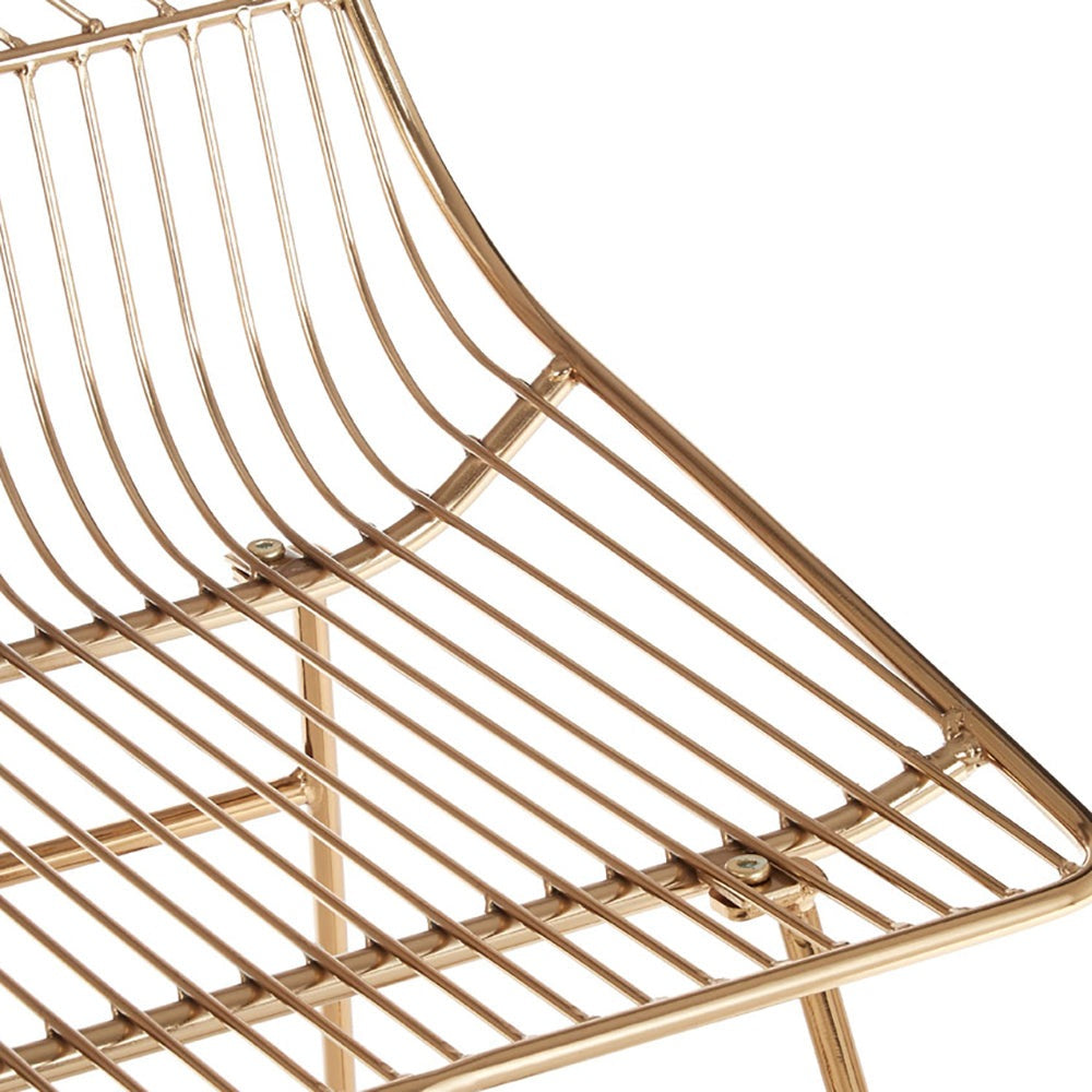 Olivia's Soft Industrial Collection - Distance Small Metal Wire Chair in Gold