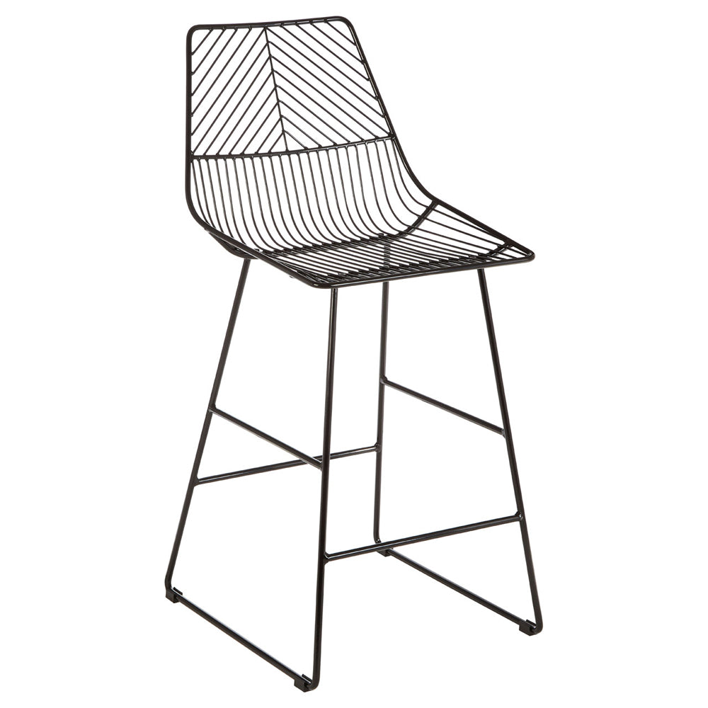 Soft Industrial Collection Distance Wire Tapered Wire Chair - Black Premier 3