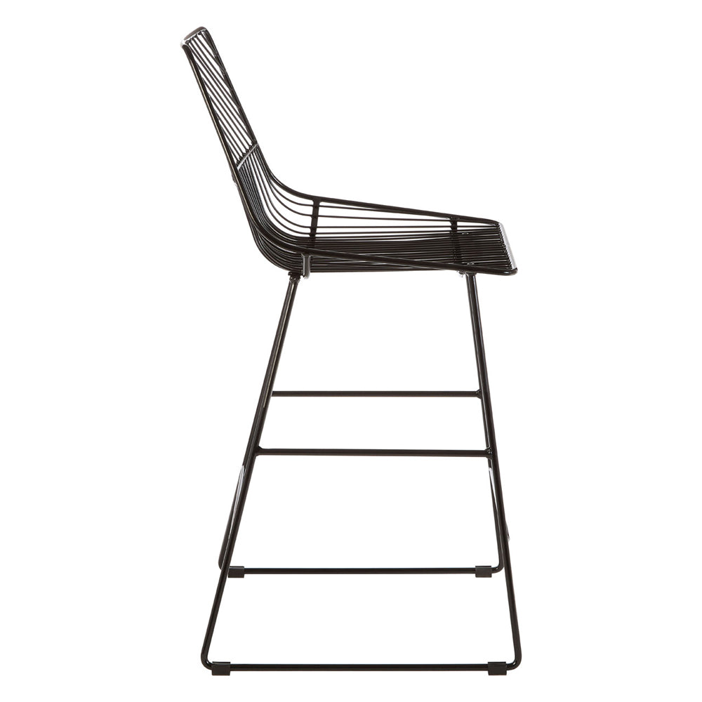 Soft Industrial Collection Distance Wire Tapered Wire Chair - Black Premier 4