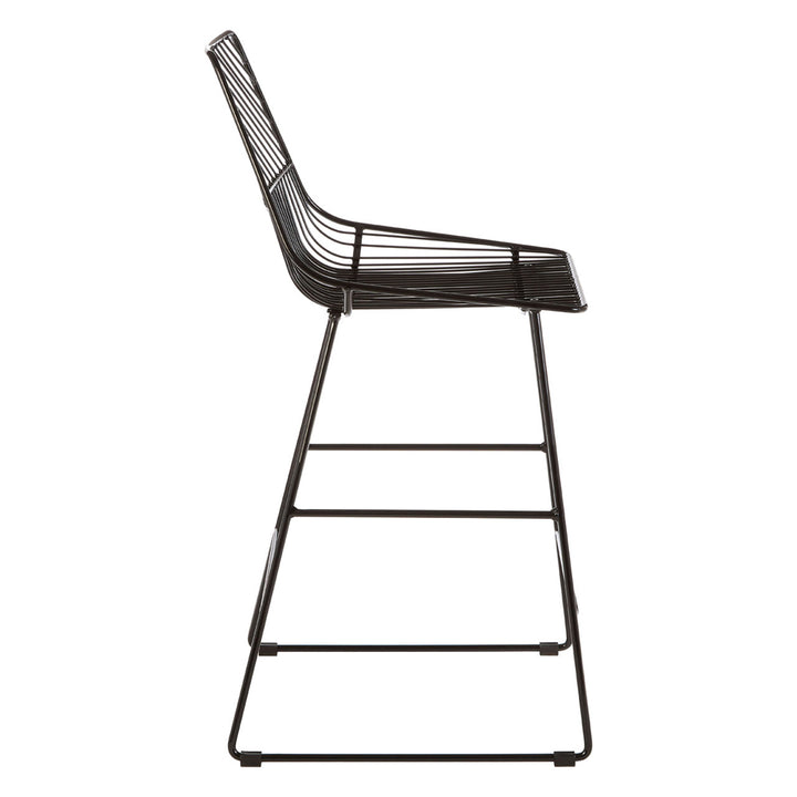 Soft Industrial Collection Distance Wire Tapered Wire Chair - Black Premier 4