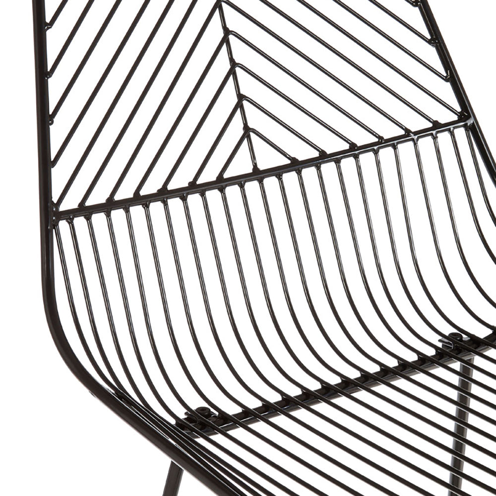 Soft Industrial Collection Distance Wire Tapered Wire Chair - Black Premier 5