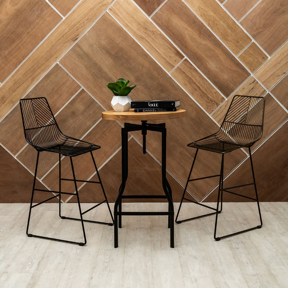 Soft Industrial Collection Distance Wire Tapered Wire Chair - Black Premier 2