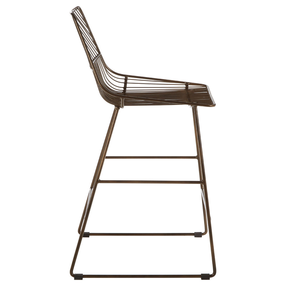 Soft Industrial Collection Distance Wire Tapered Bar Chair - Bronze Premier 4