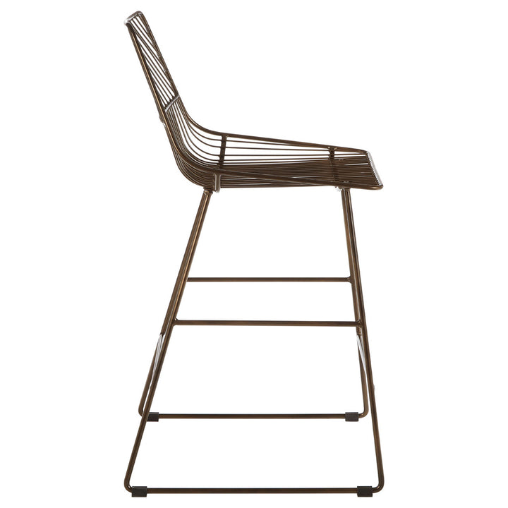 Soft Industrial Collection Distance Wire Tapered Bar Chair - Bronze Premier 4