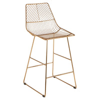 Olivia's Soft Industrial Collection - Distance Wire Tapered Bar Chair in Gold