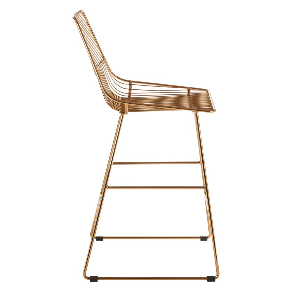 Olivia's Soft Industrial Collection - Distance Wire Tapered Bar Chair in Gold