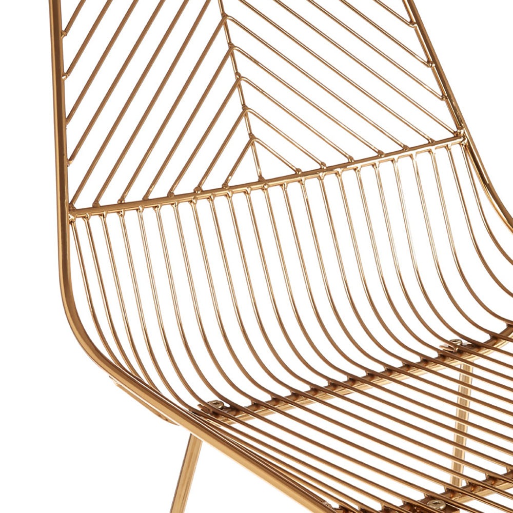 Olivia's Soft Industrial Collection - Distance Wire Tapered Bar Chair in Gold