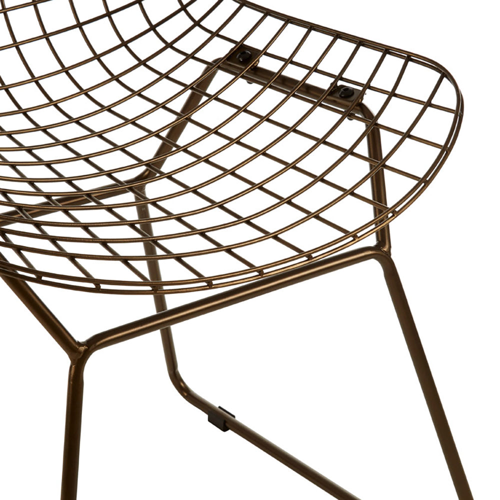 Olivia's Soft Industrial Collection - Distance Metal Grid Frame Wire Chair in Bronze