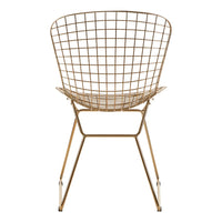 Olivia's Soft Industrial Collection - Distance Metal Grid Frame Wire Chair in Gold