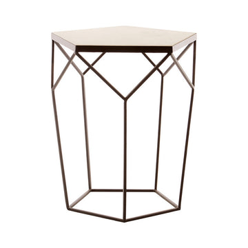 Olivia's Pentagon Marble Side Table