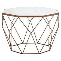 Olivia's Coffee Table In White Marble & Gold