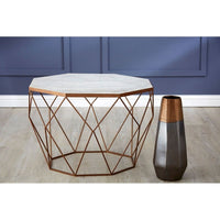 Olivia's Coffee Table In White Marble & Gold