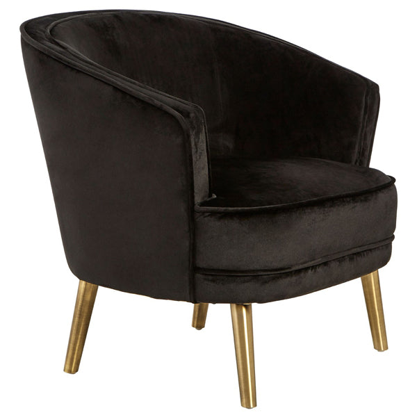  Premier-Olivia's Lily Velvet Occasional Chair Black-Black 413 