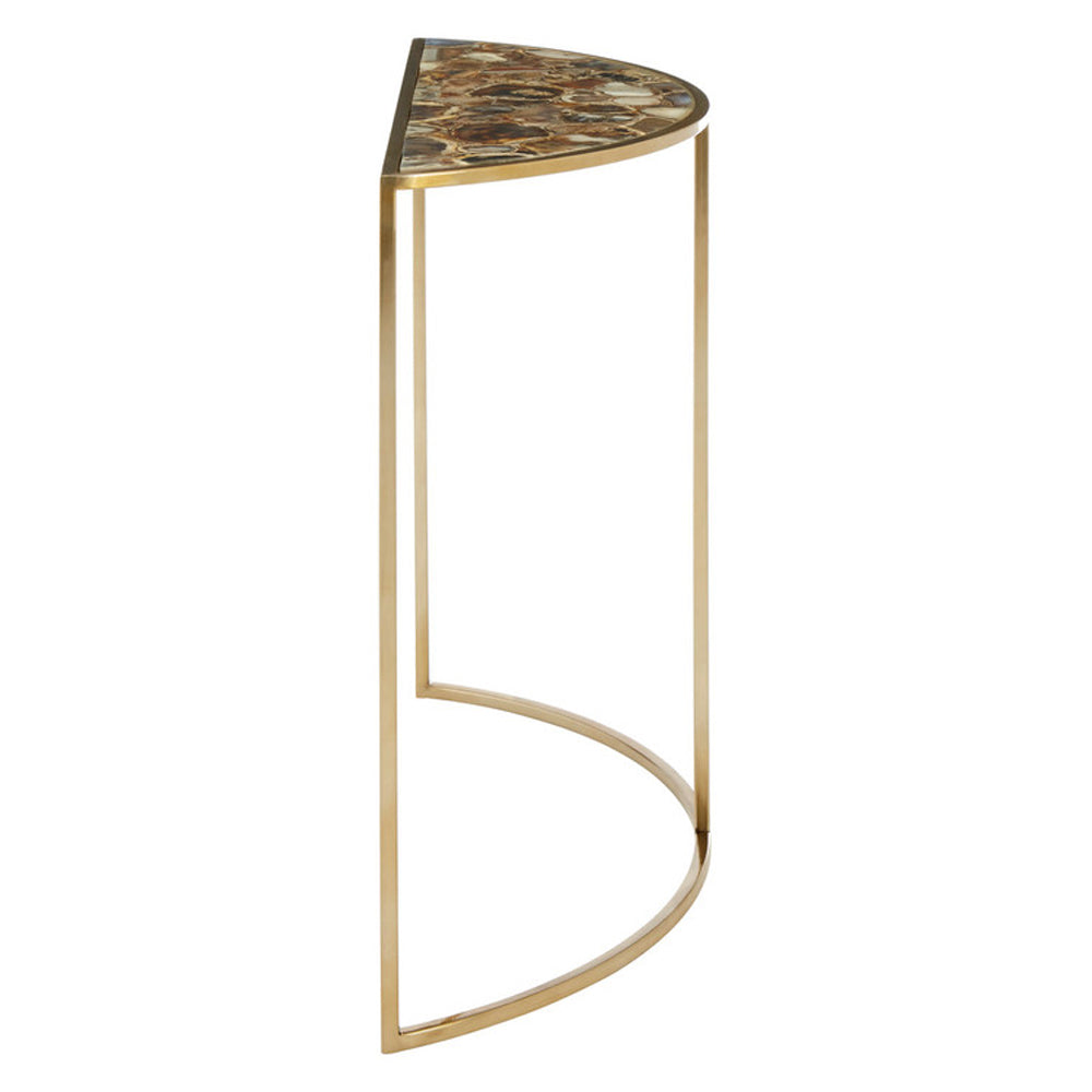 Olivia's Boutique Hotel Collection - Black Agate Half Moon Console Table