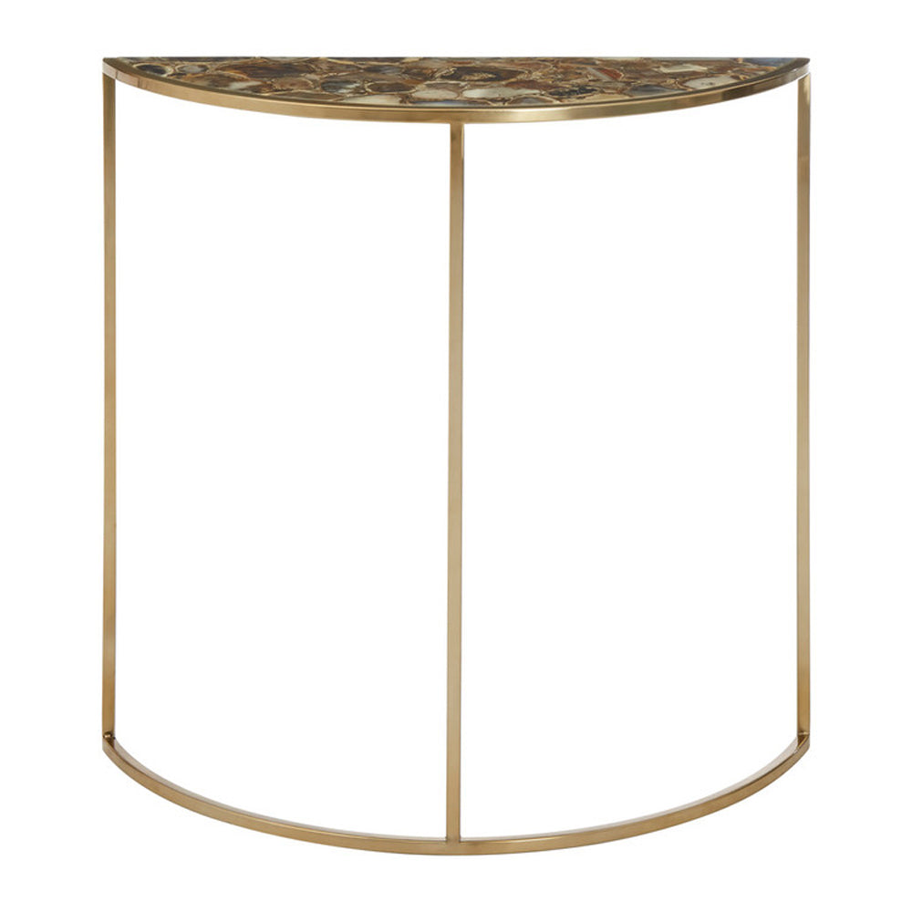 Olivia's Boutique Hotel Collection - Black Agate Half Moon Console Table