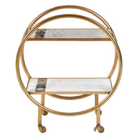 Olivia's Boutique Hotel Collection - White Marble And Agate Bar Trolley