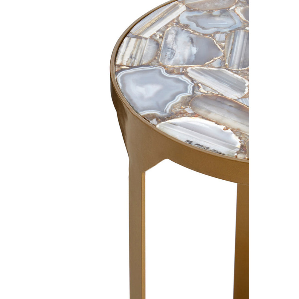 Olivia's Boutique Hotel Collection - Grey Agate Round Side Table