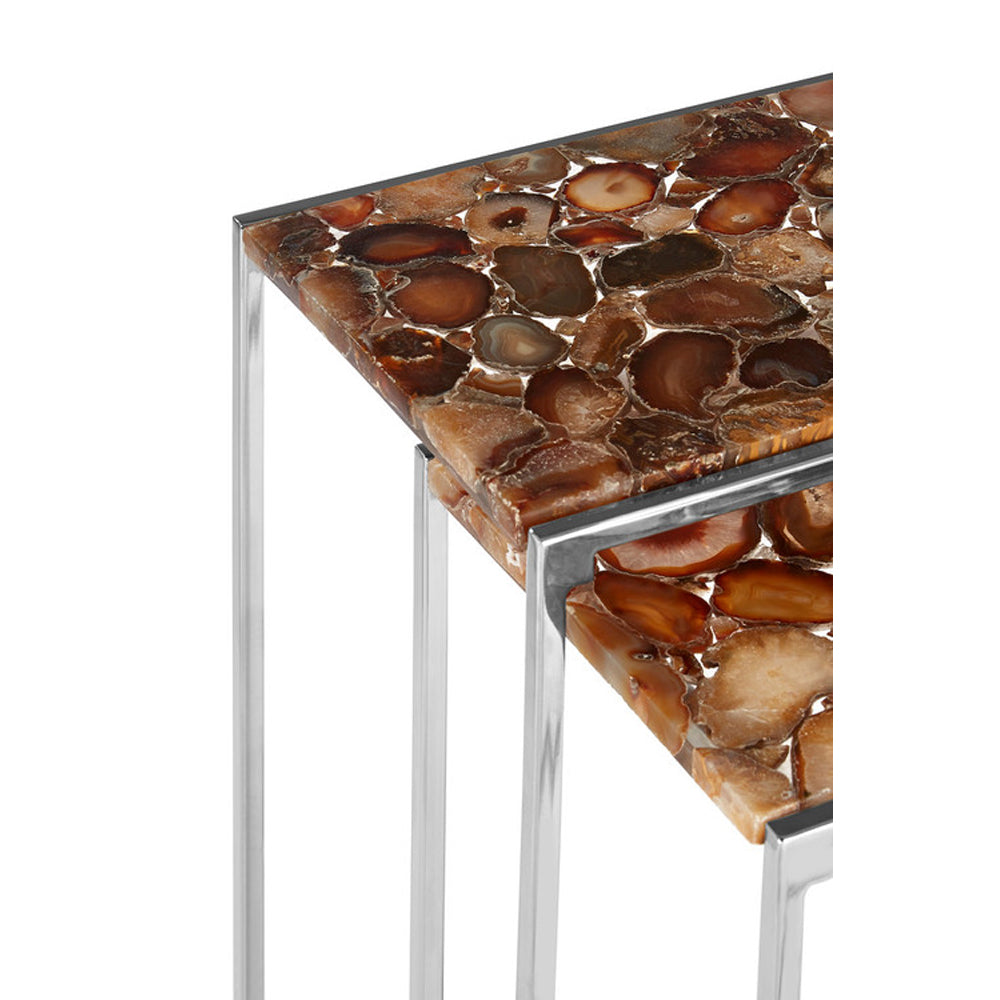 Olivia's Natural Living Collection - Agate Stone Nest Side Tables