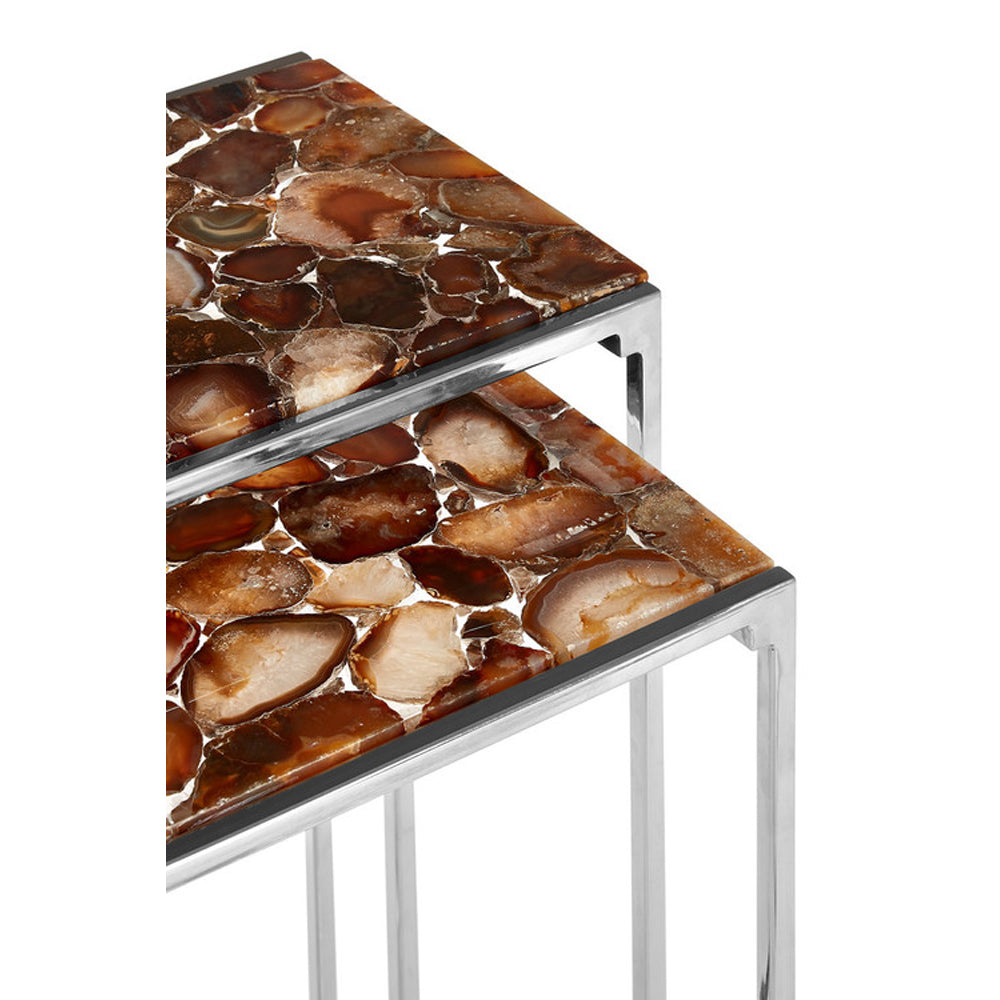 Olivia's Natural Living Collection - Agate Stone Nest Side Tables