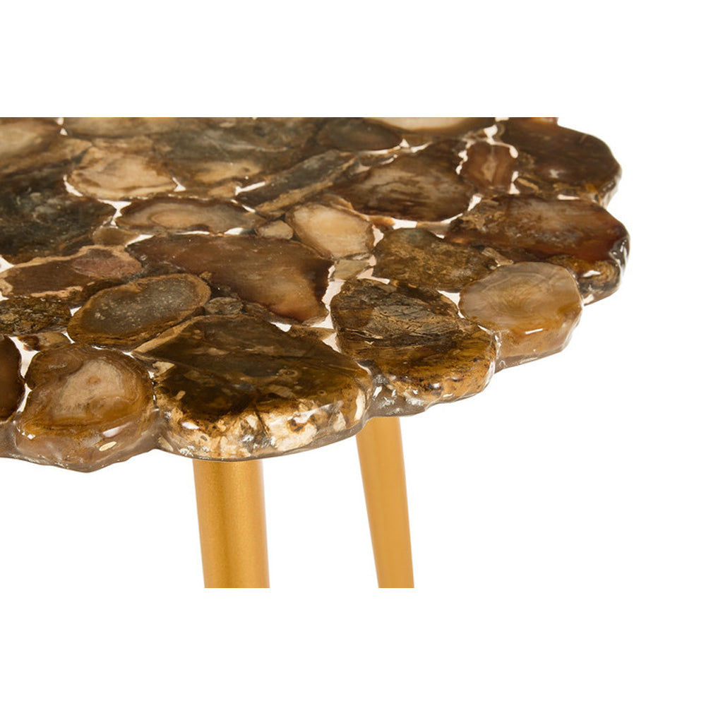  Premier-Olivia's Natural Living Collection - Agate Stone Side Table-Grey 069 