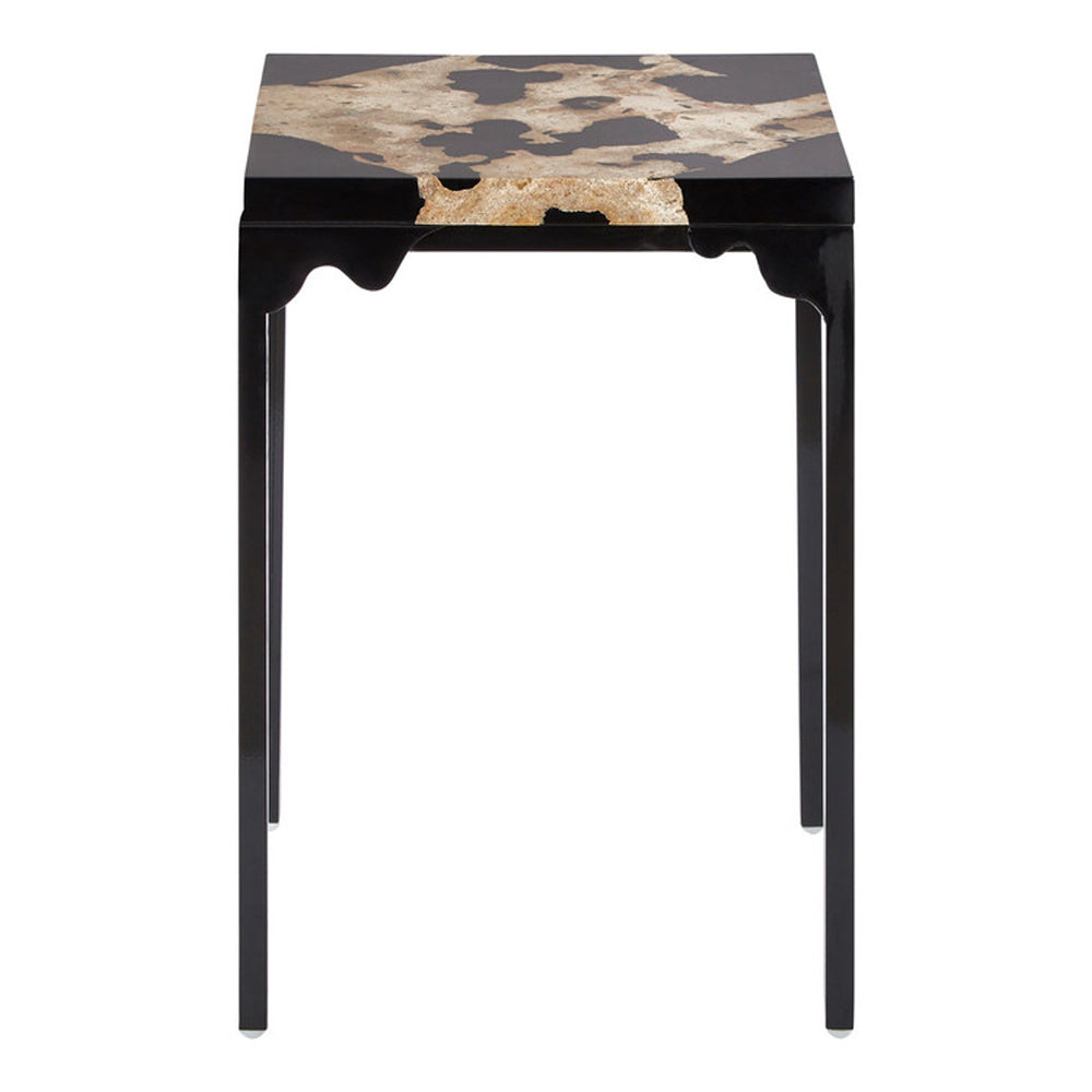 Olivia's Natural Living Collection - Black Resin And Stone Side Table