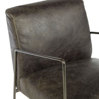 Olivia's Soft Industrial Collection - Hodnet Ebony Leather Lounge Chair