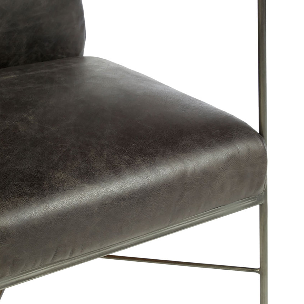 Olivia's Soft Industrial Collection - Hodnet Ebony Leather Lounge Chair