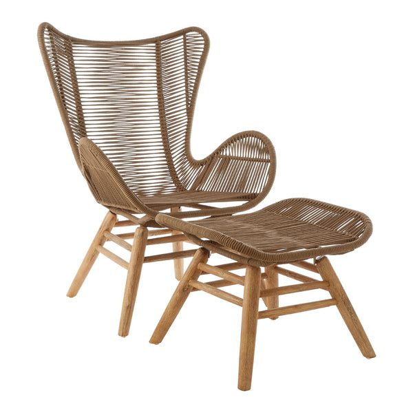  Premier-Olivia's Steph Rope Footstool & Lounge Chair Latte-Beige 253 