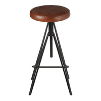 Olivia's Soft Industrial Collection - Nanny Round Leather Stool