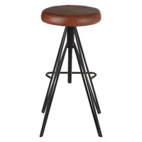 Olivia's Soft Industrial Collection - Nanny Round Leather Stool